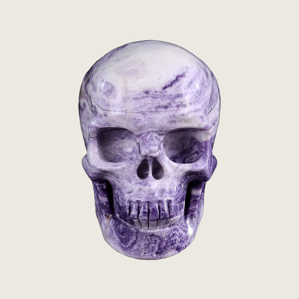 3.0" Purple Malachite Human Skull Carving  #SKH30008