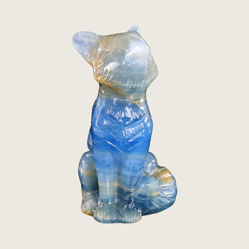 1.6" Blue Onyx Fox Carving  #CHA0005