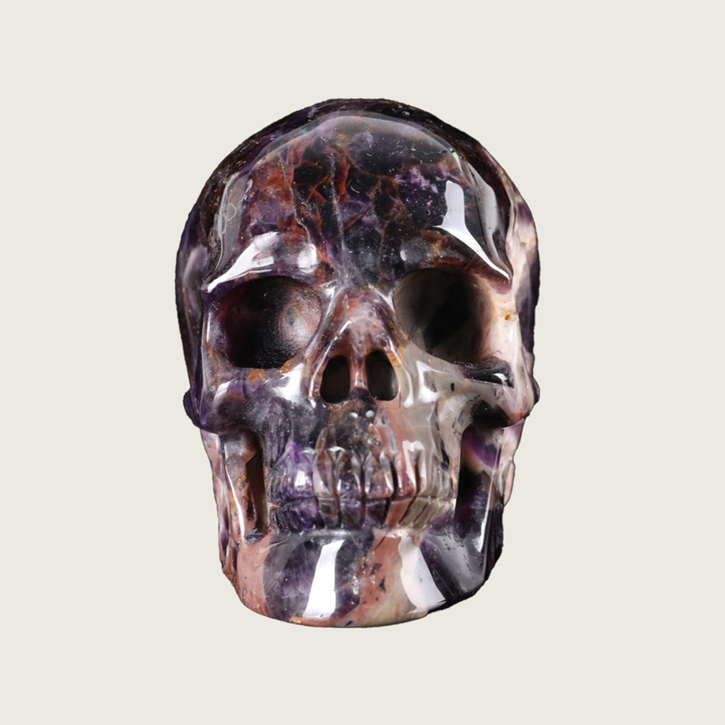 3.0" Dream Amethyst Crystal Skull Carving  #SKH30035