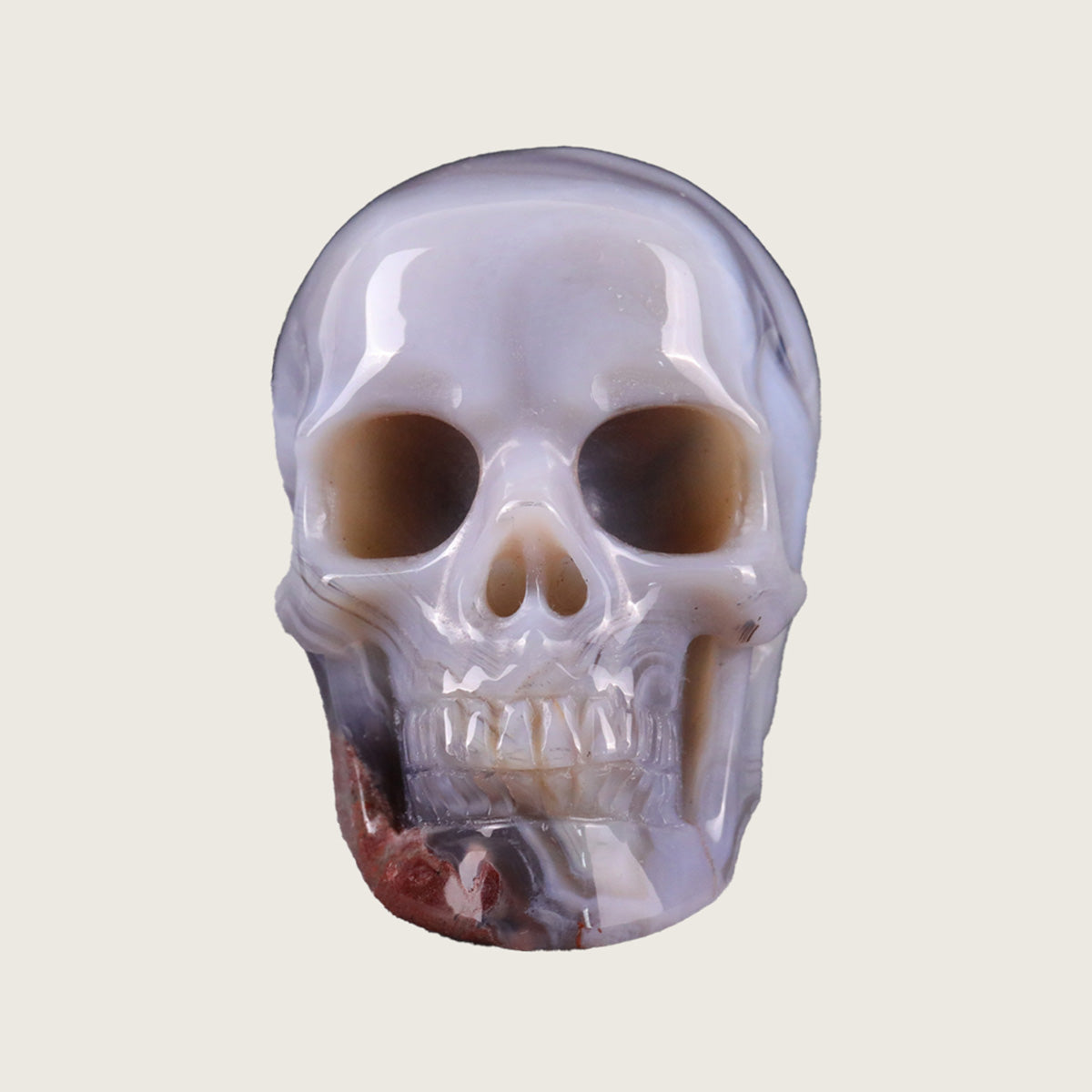 2.2" Solid Volcanic Agate Crystal Skull Carving  #SKH22049