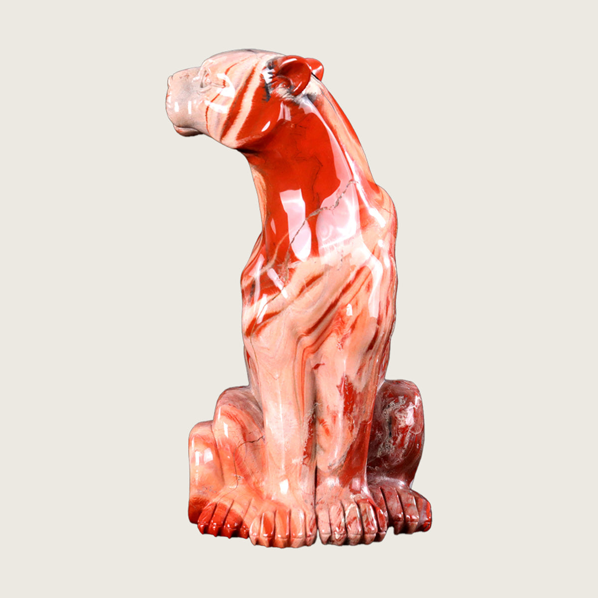 5.0" Red Jasper Seated Leopard #CTC0055