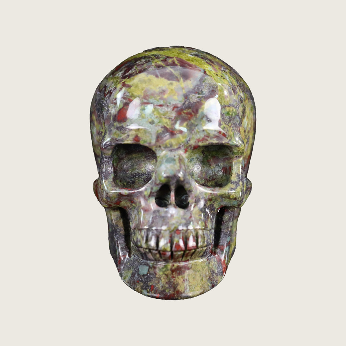 3.0" Dragon Blood Jasper Crystal Skull Carving  #SKH30054