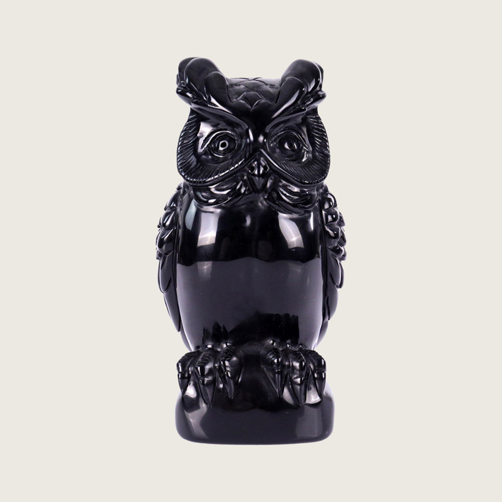 2.8" Black Obsidian Owl Carving  #CTC0052