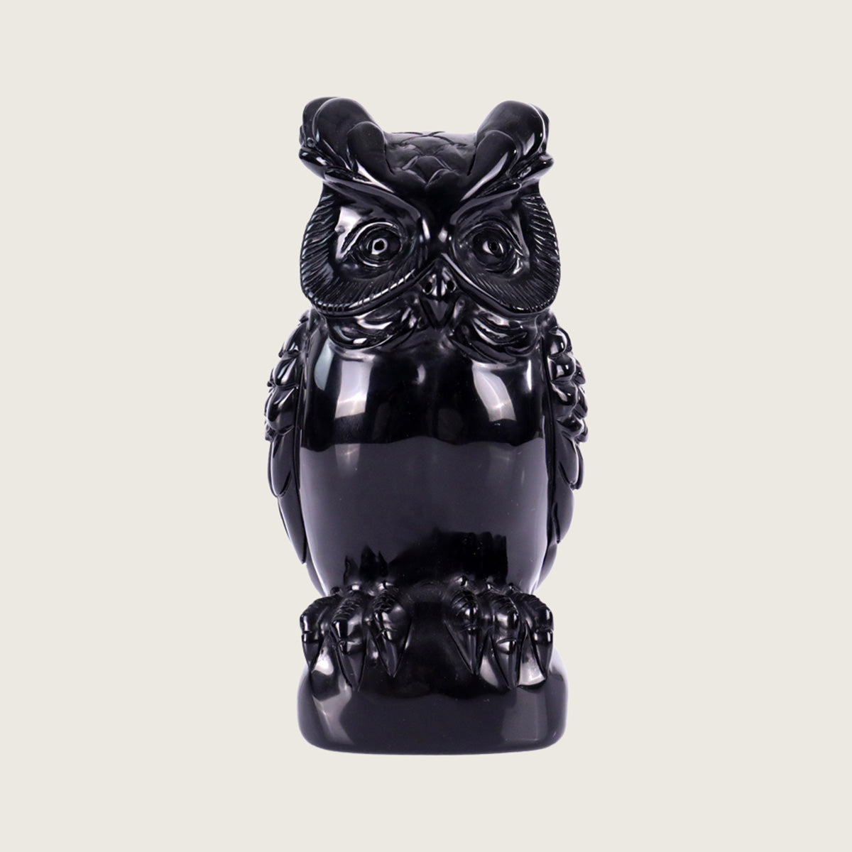 2.8" Black Obsidian Owl Carving  #CTC0052
