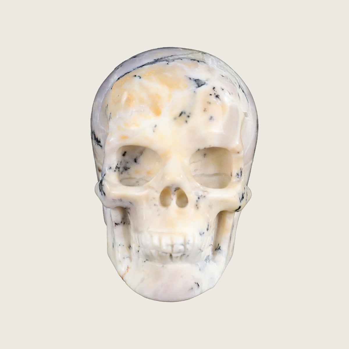 2.2" White Opal Crystal Skull Carving  #SKH22066