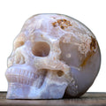 5.7" Cherry Blossom Agate Human Skull Carving - Unique Piece #2100001