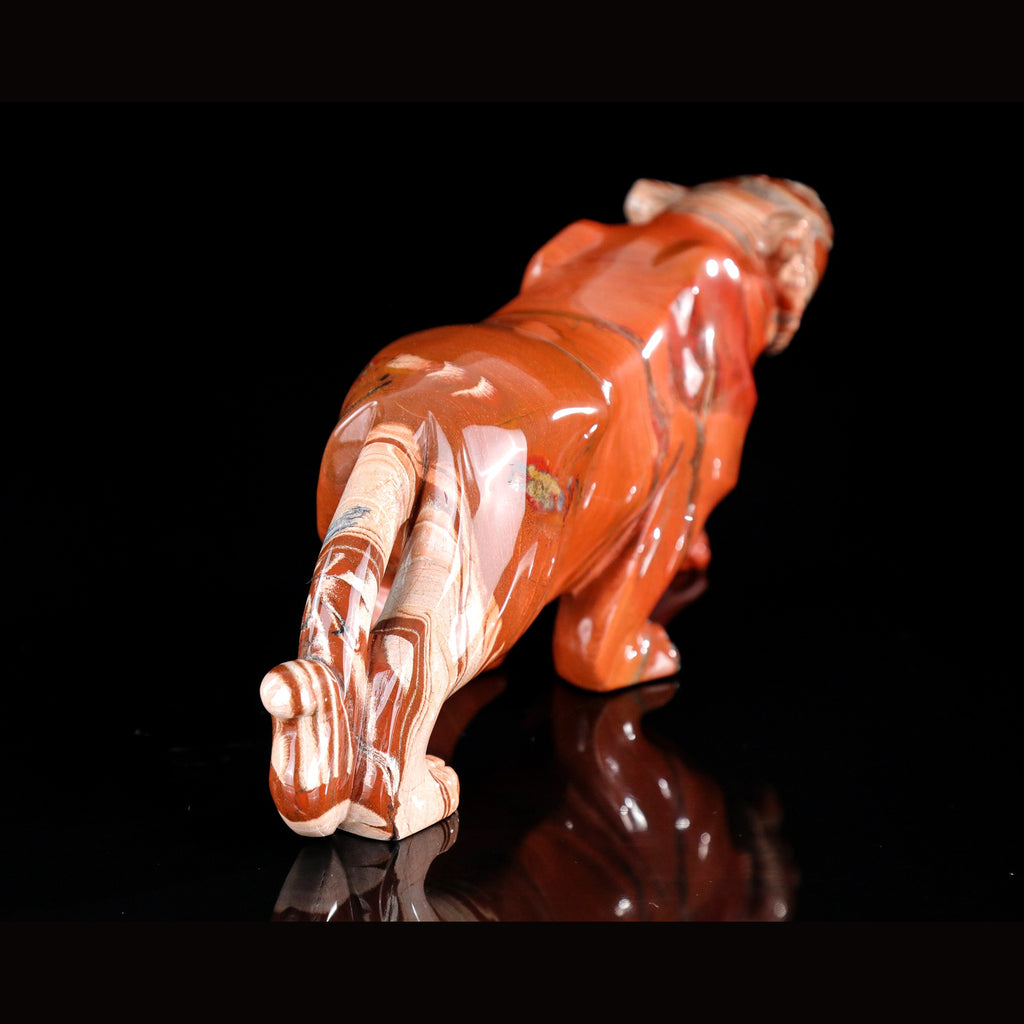 9.2" Red Jasper Tiger Carving  #CTC0077