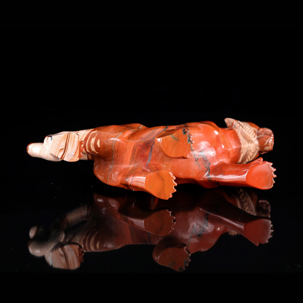 9.2" Red Jasper Tiger Carving  #CTC0077