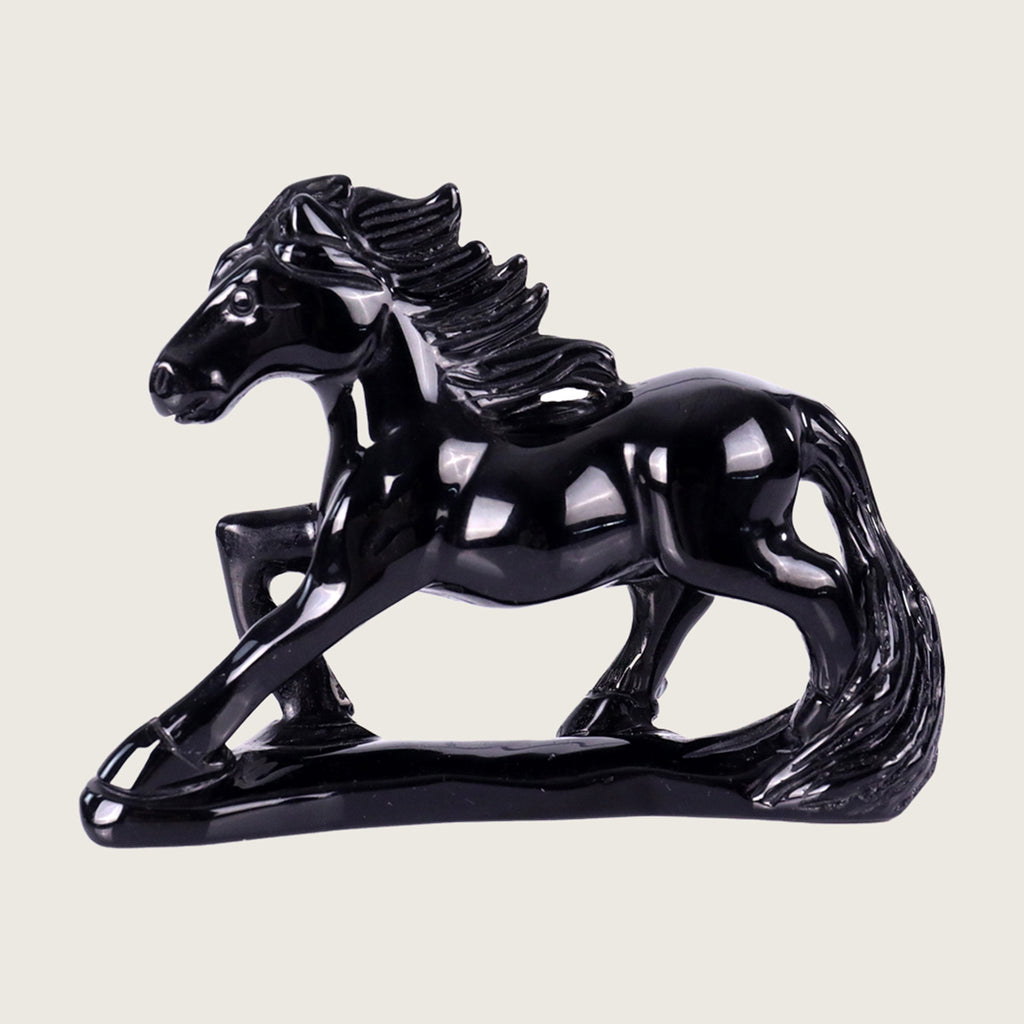 6.0" Black Obsidian Horse Carving  #CTC0053
