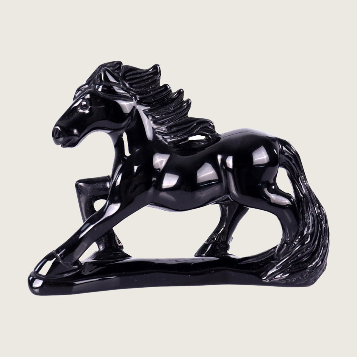 6.0" Black Obsidian Horse Carving  #CTC0053