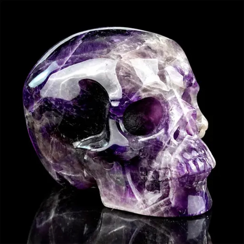 3.0" Dream Amethyst Crystal Skull Carving  #SKH30122