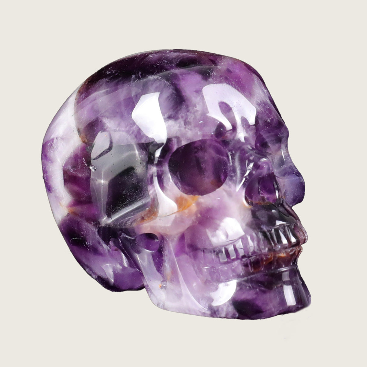 2.2" Amethyst Human Skull Carving  #SKH22019