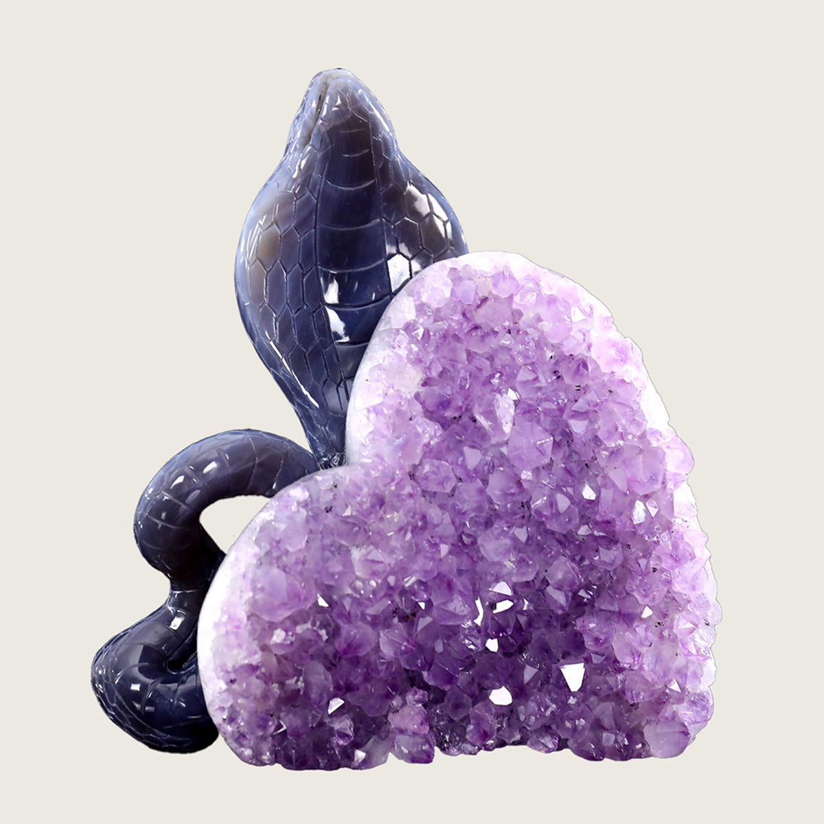 6.6" Druzy Agate Geode Carving  #GDC0009