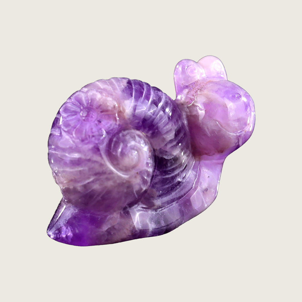 3.0" Amethyst Snail Carving  #CHA0019
