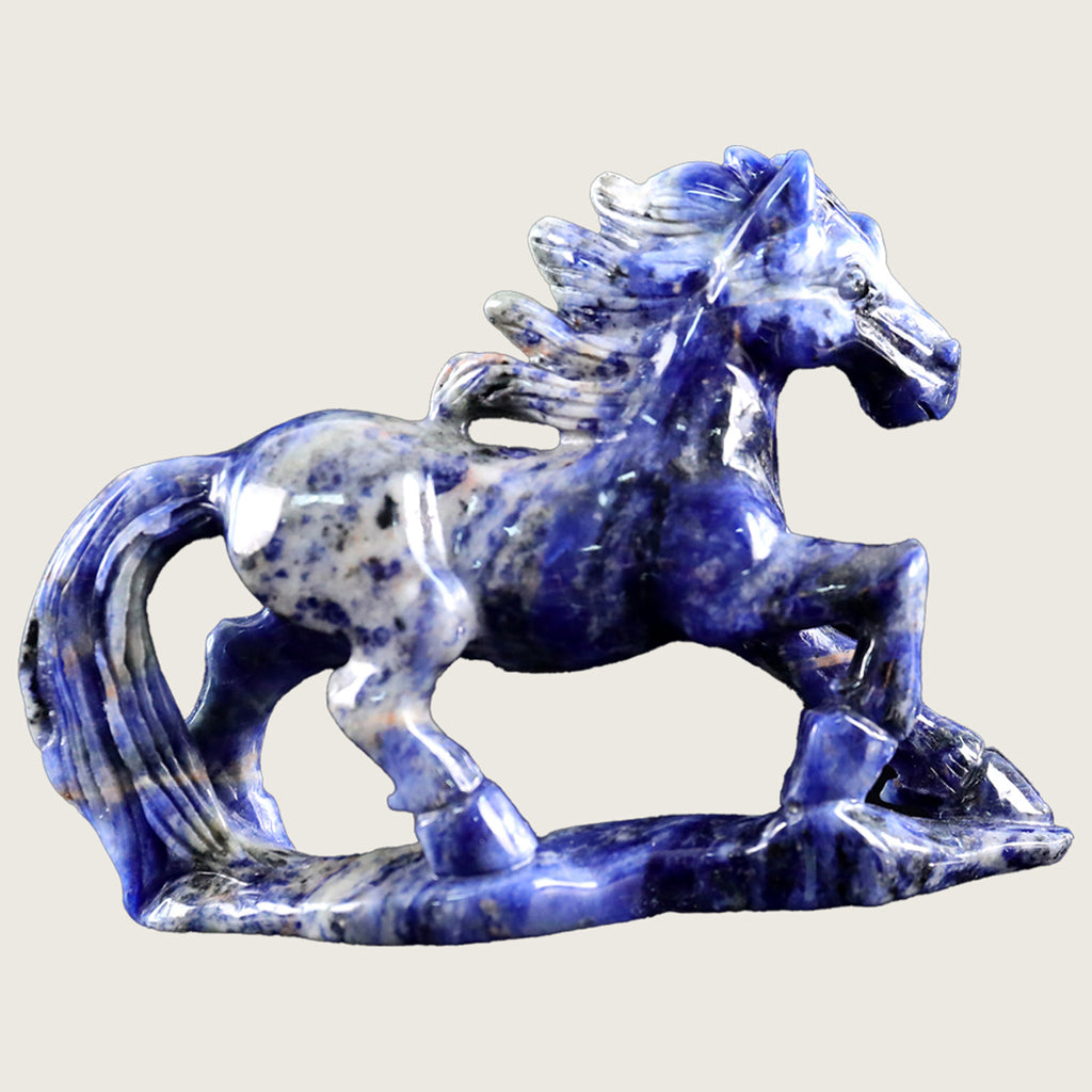 5.6" Sodalite Horse Carving  #CTC0025