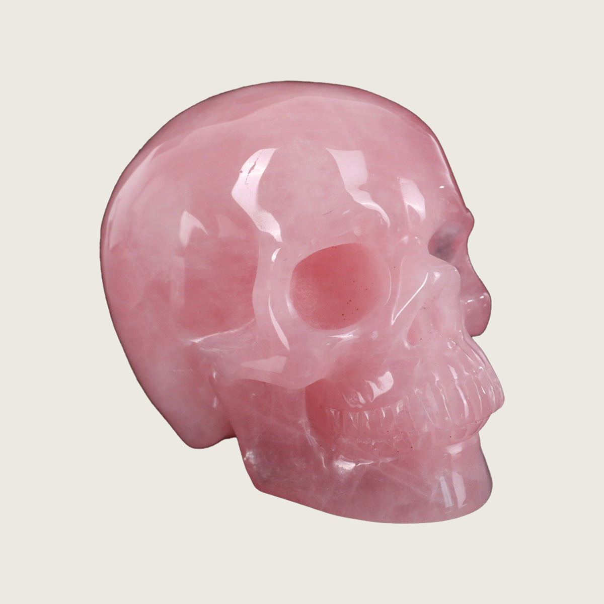 3.0" Rose Quartz Crystal  Skull Carving  #SKH30037