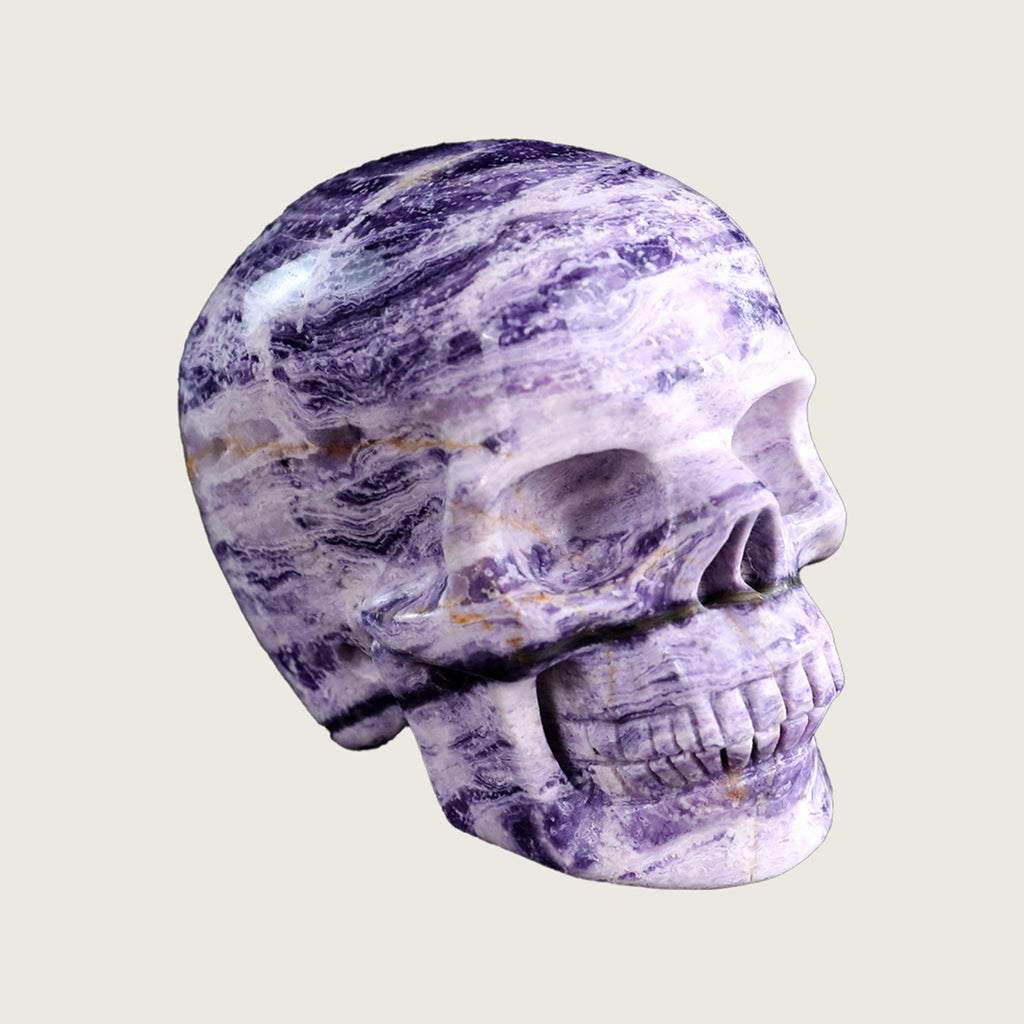 3.0" Purple Malachite Crystal Skull Carving  #SKH30032
