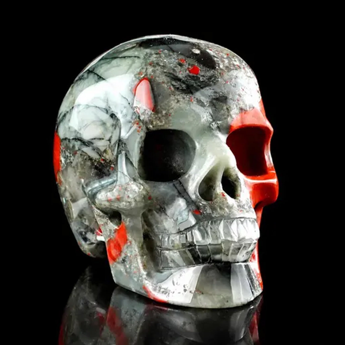 3.0" African Bloodstone Crystal Skull Carving  #SKH30117