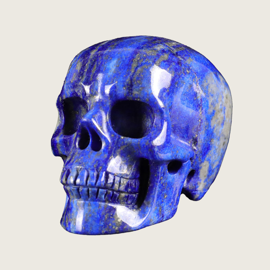 2.2" Lapis Lazuli Human Skull Carving  #SKH22018