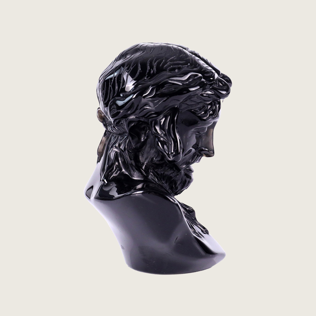 4.2" Black Obsidian Christ Carving  #CTC0054