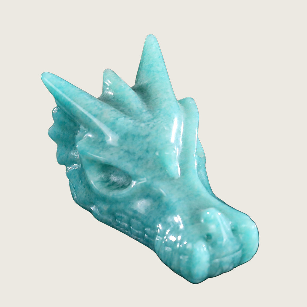 2.4" Amazonite Dragon Skull Carving  #CSC0006