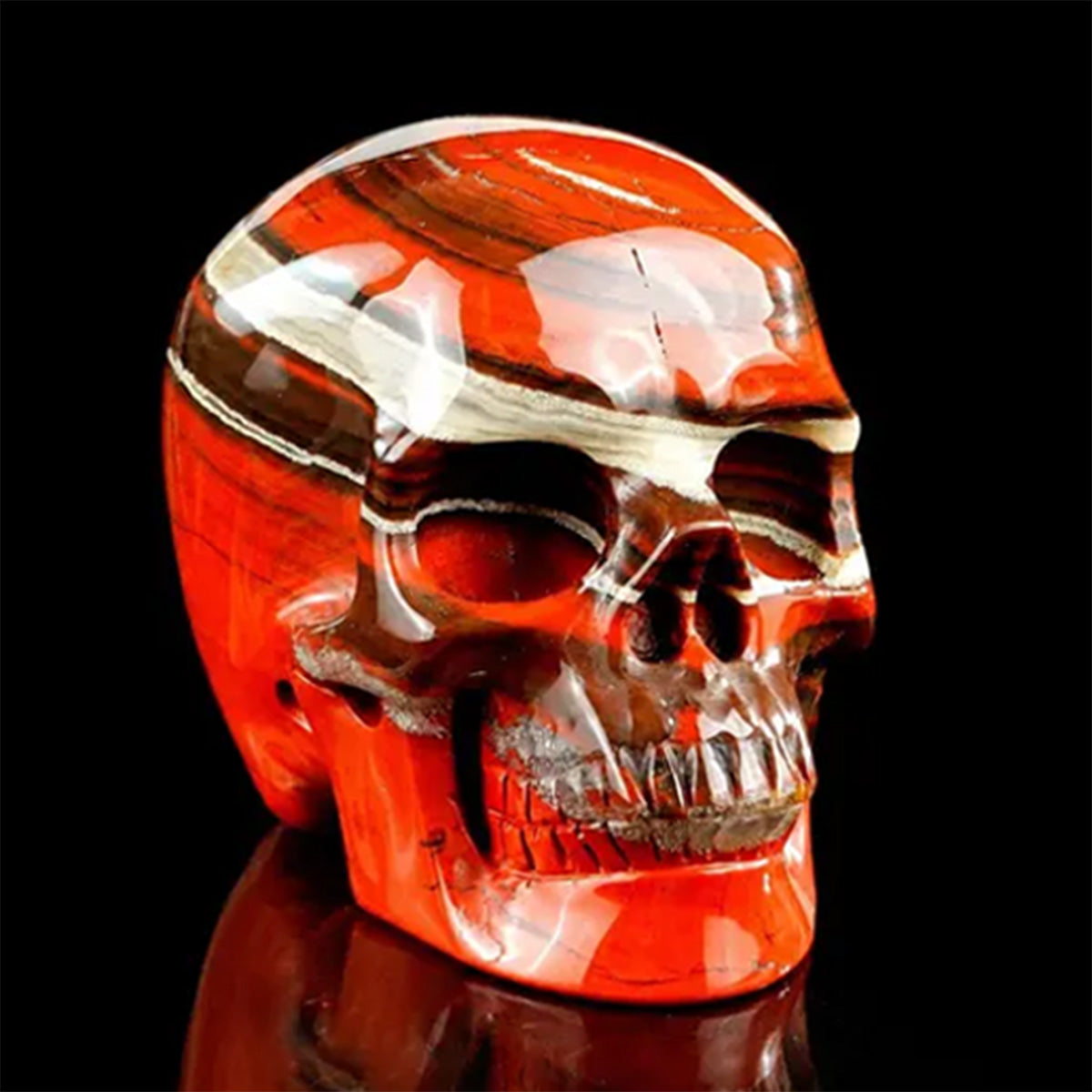 3.0" Red Jasper Crystal Skull Carving  #SKH30120