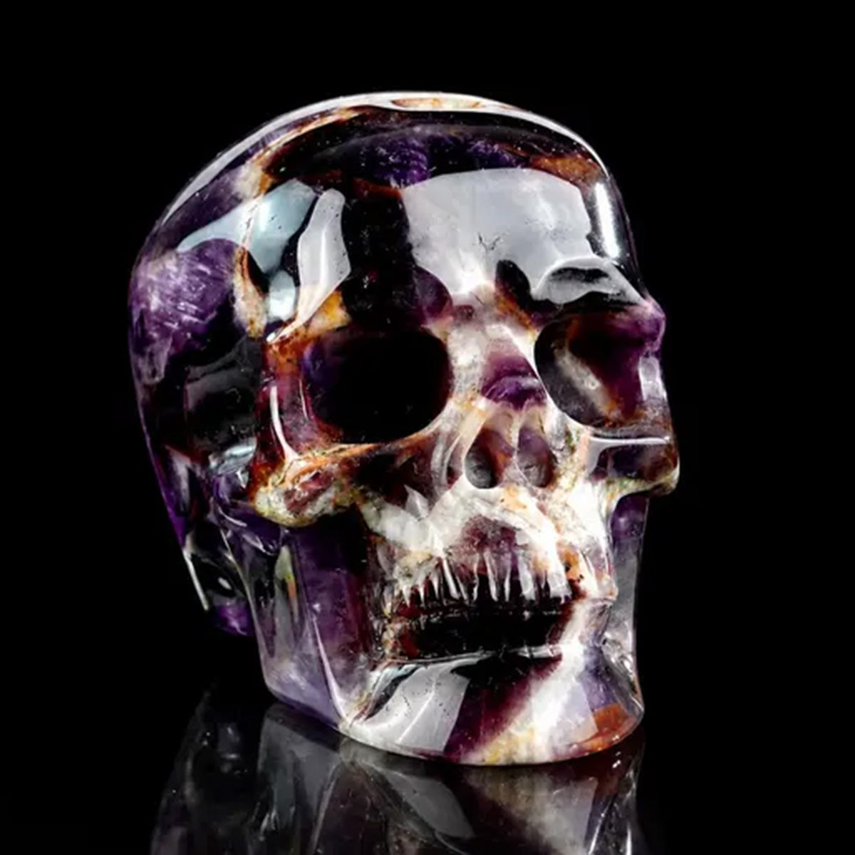 3.0" Dream Amethyst Crystal Skull Carving  #SKH30123