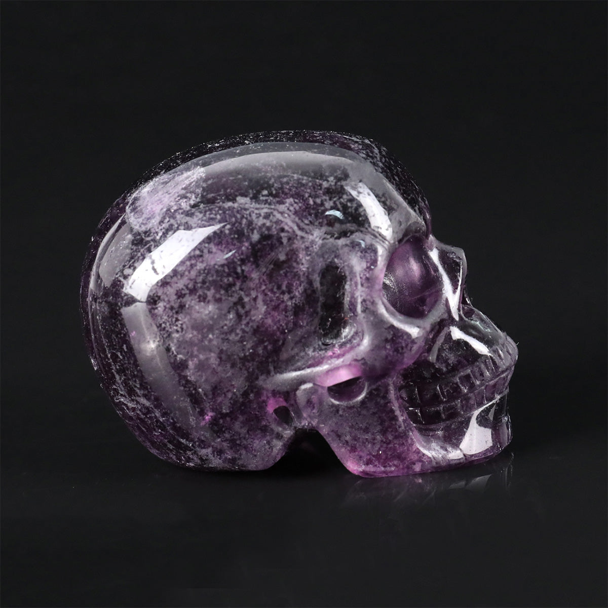 2.2" Amethyst Crystal Skull Carving  #SKH22076