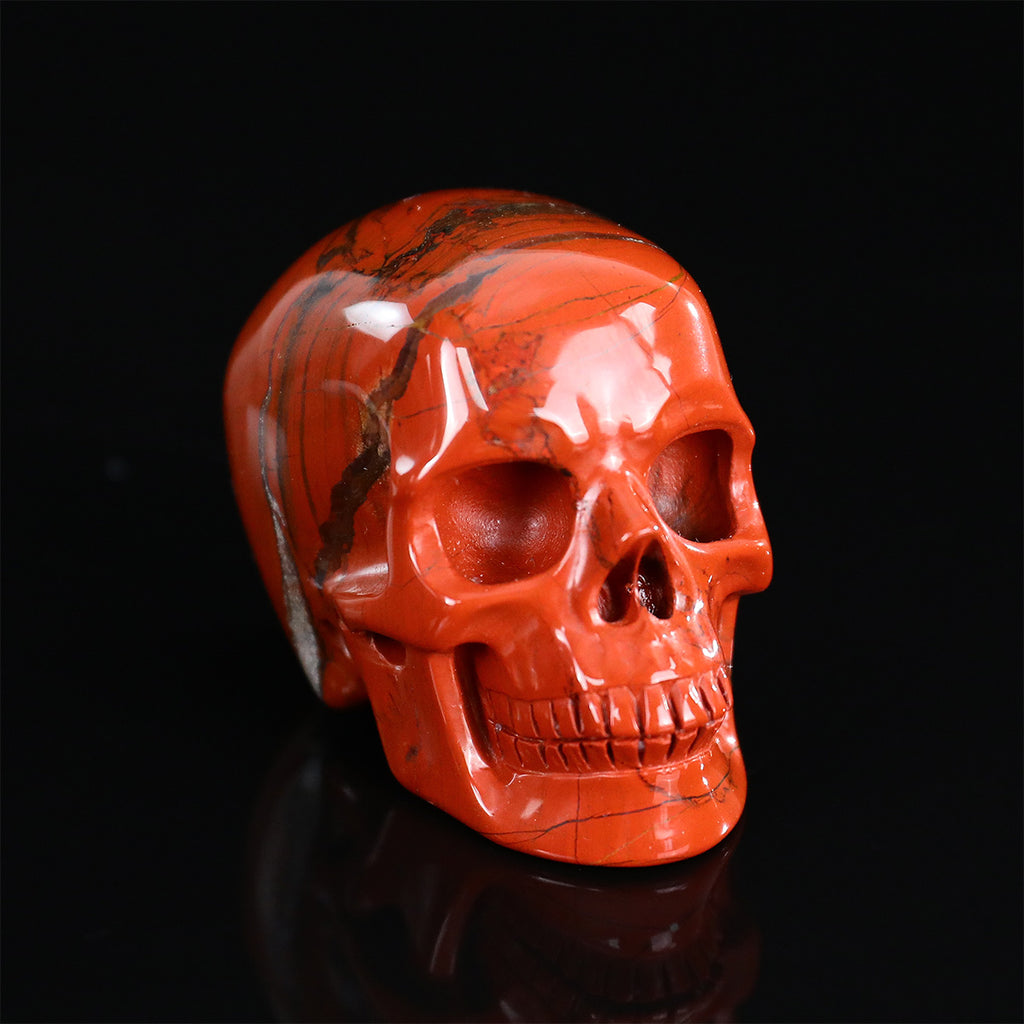 2.2" Red Jasper Crystal Skull Carving  #SKH22069