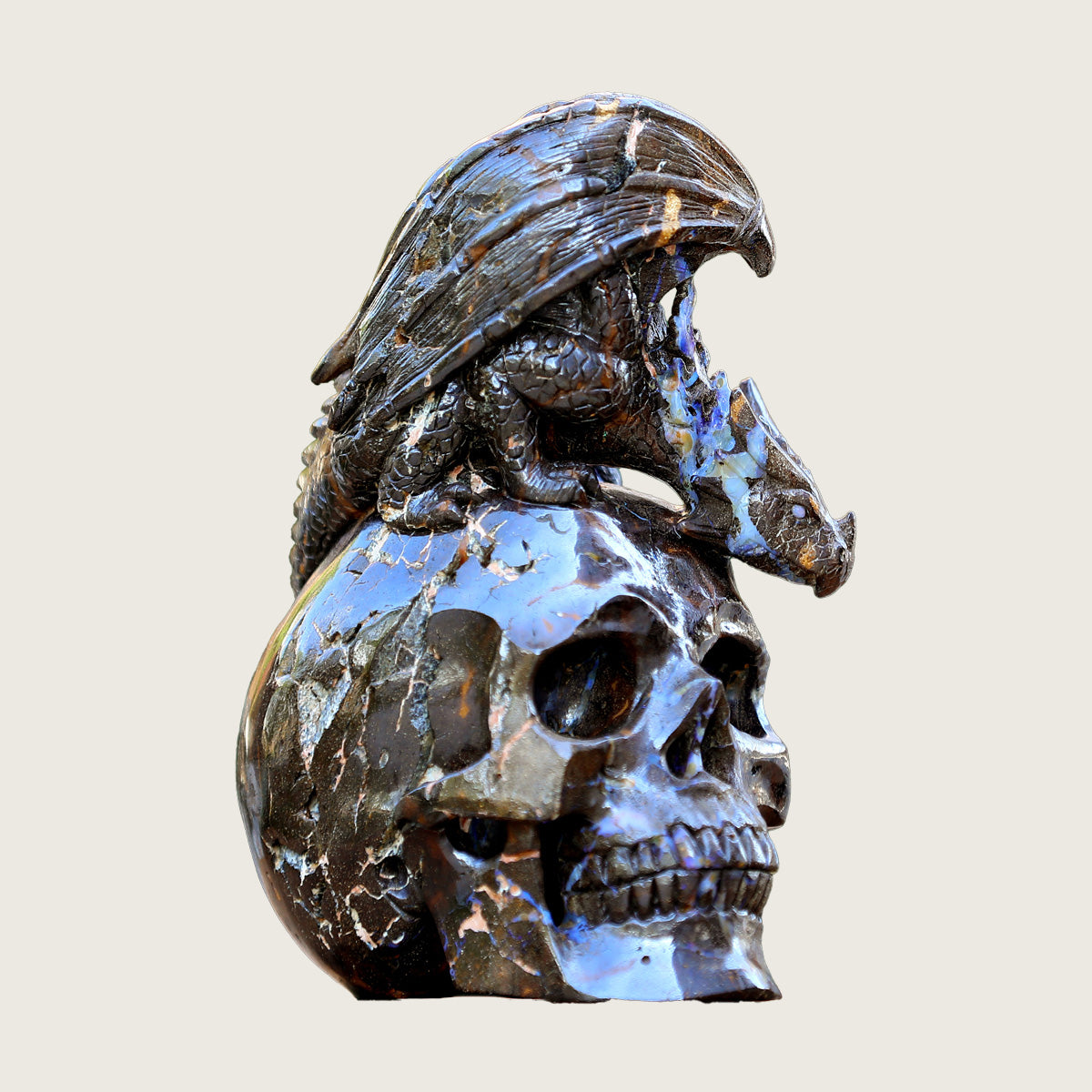 4.9" Opal Ptersaur Skull Carving  #SCS0013