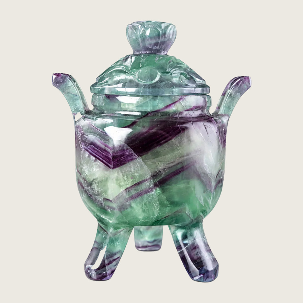 4.9" Fluorite Crystal Censer Carving  #CTC0045