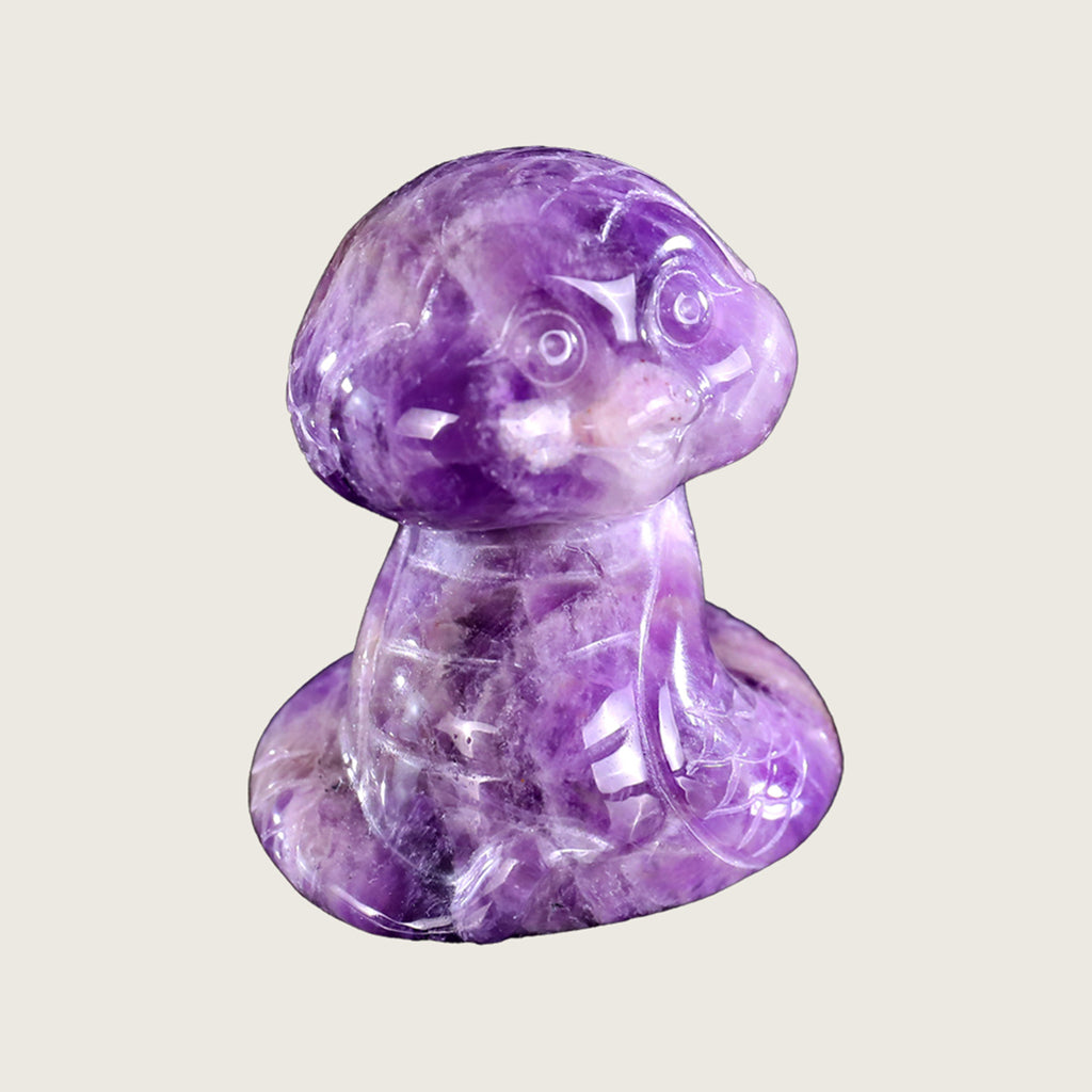 2.0" Amethyst Baby Snake Carving  #CHA0018
