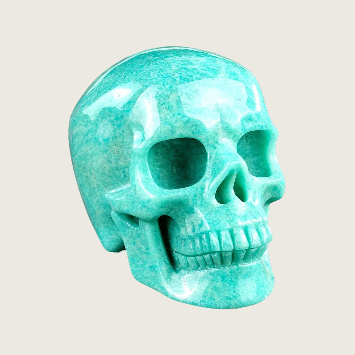4.5" Amazonite Crystal Skull Carving  #SKHAA4501
