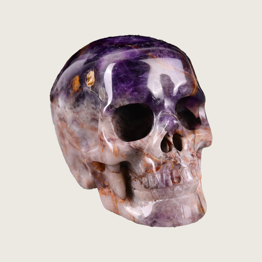 2.2" Amethyst Crystal Skull Carving  #SKH22024