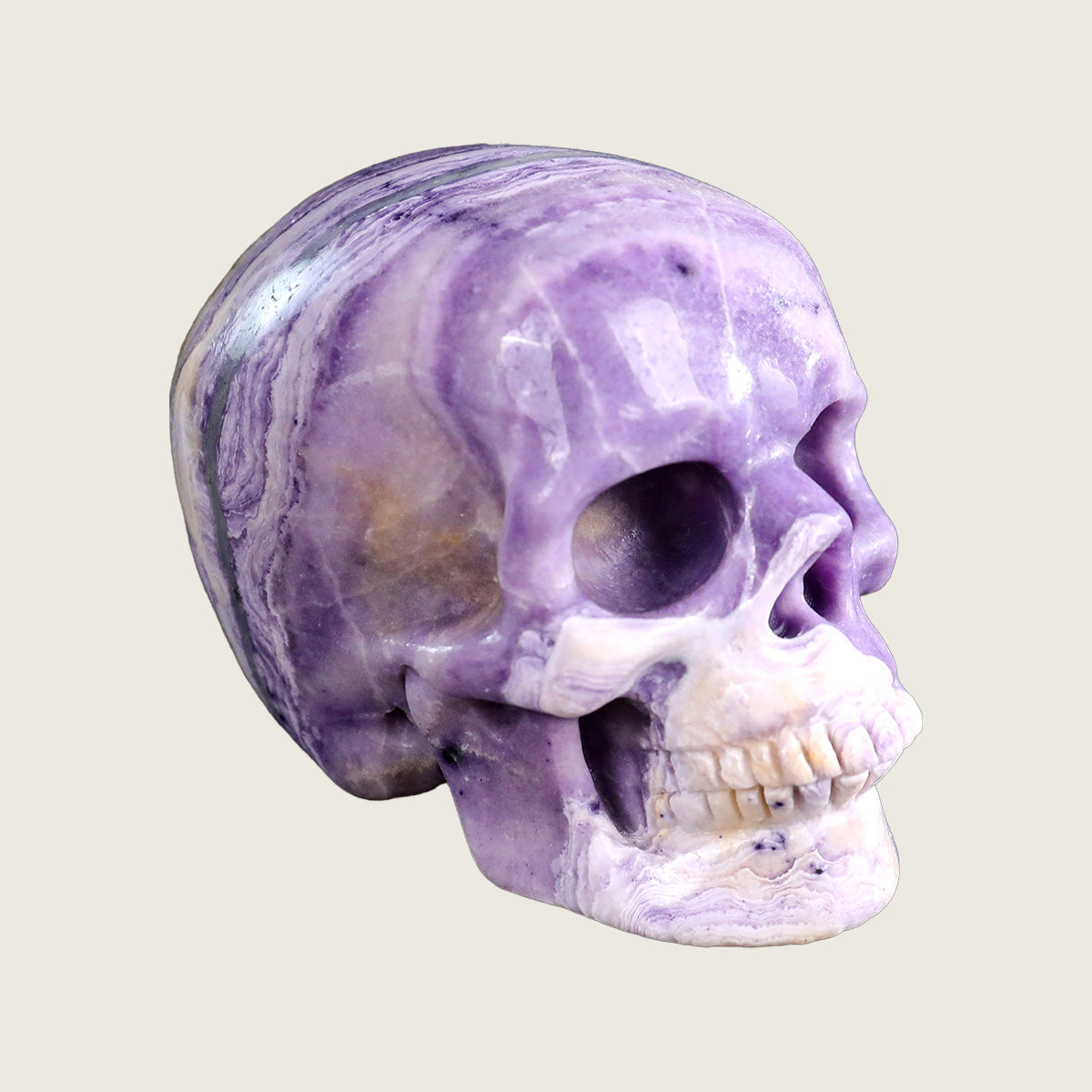 3.0" Purple Malachite Crystal Skull Carving  #SKHPM3001
