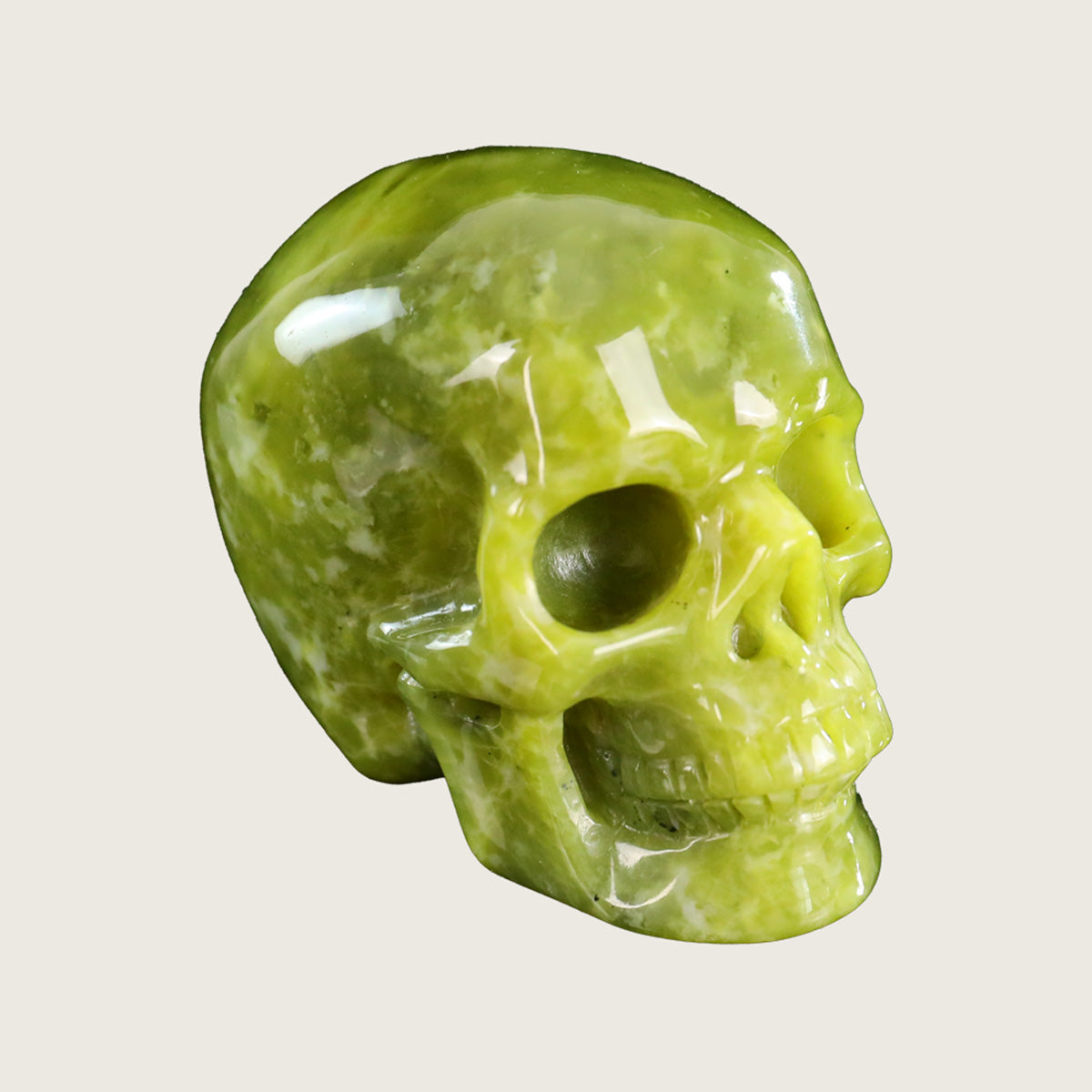 3.0" Xiuyan Jade Crystal Skull Carving  #SKH30067