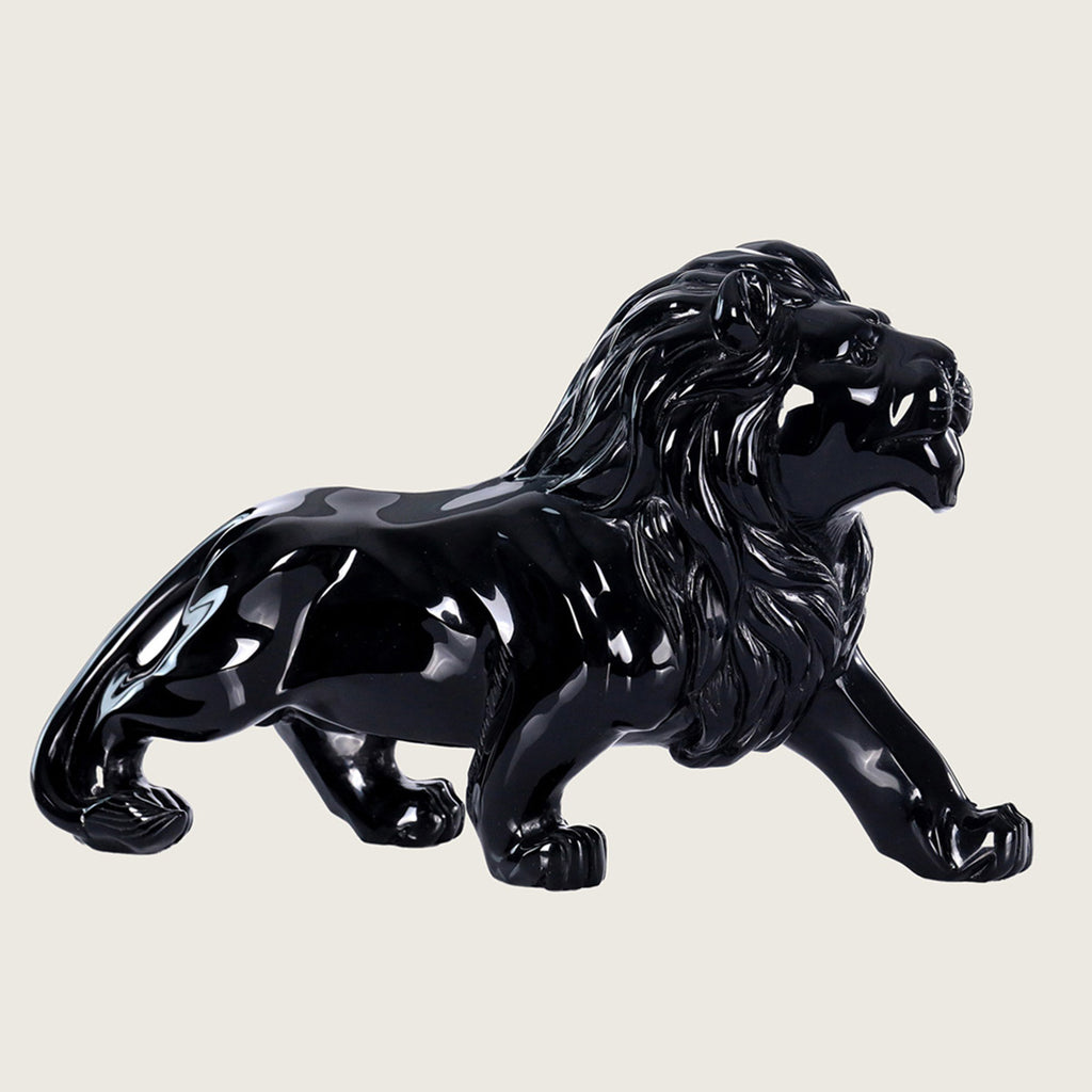 14.5" Black Obsidian Lion Carving  #CTC0010