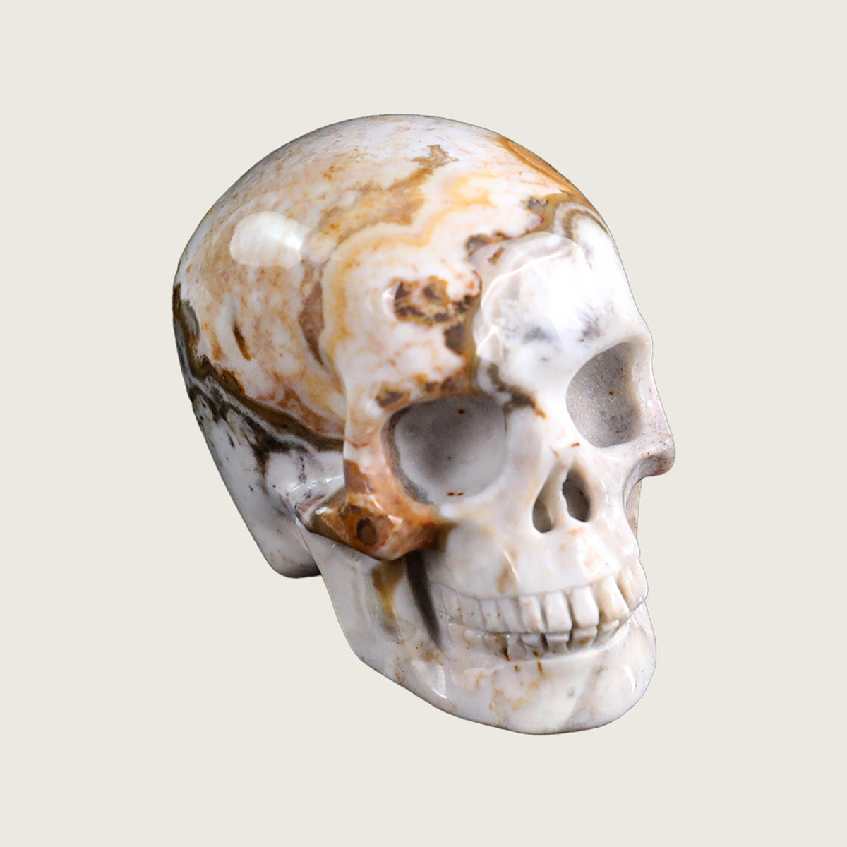 2.2" Red Lace Agate Crystal Skull Carving  #SKH22045