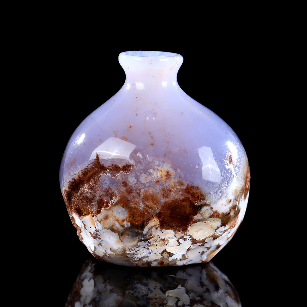 2.5" Blue Chalcedony Crystal Vase Carving  #CHA0039
