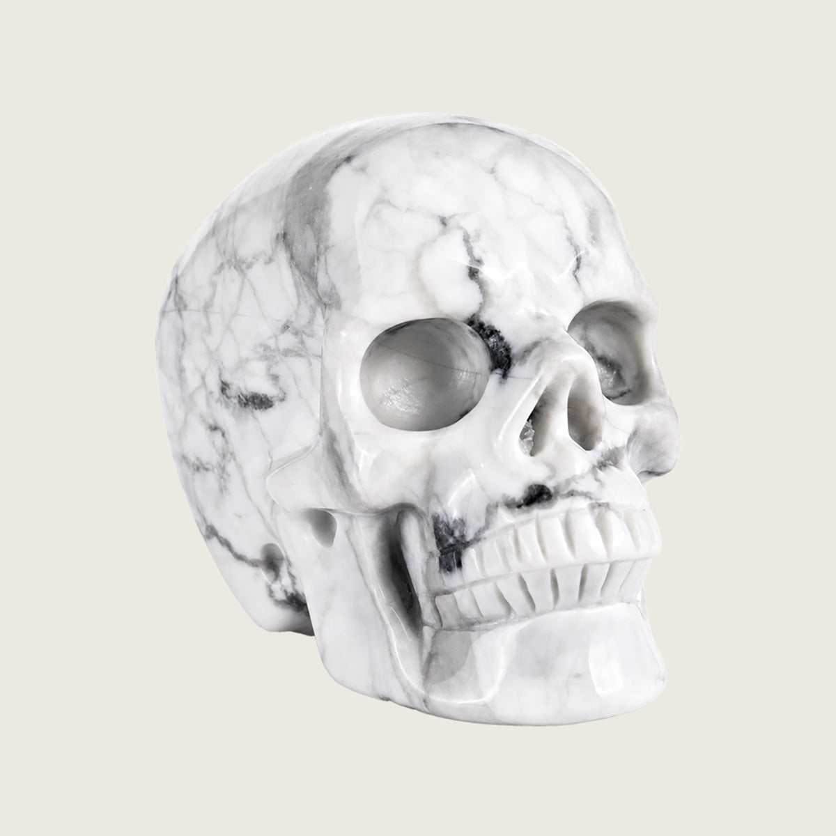 3.0" Howlite Crystal Skull Carving  #SKH30050