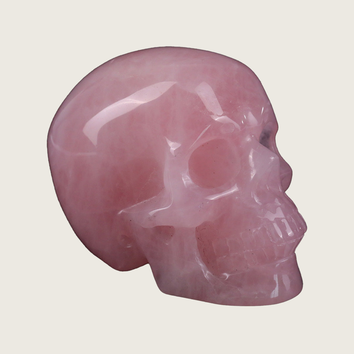 2.2" Rose Quartz Crystal Skull Carving  #SKH22026