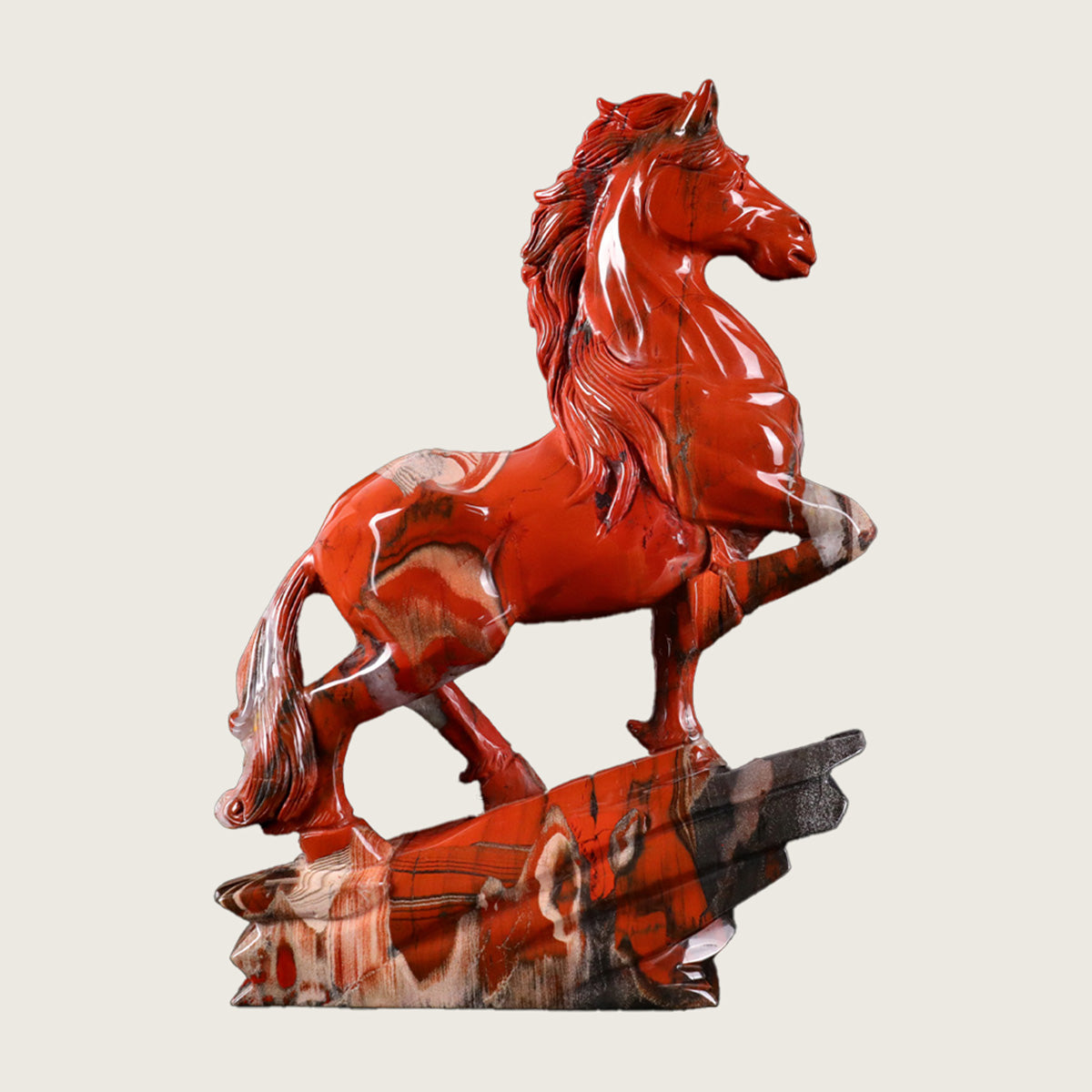 8.5" Red Jasper Standing Horse Carving  #CTC0047