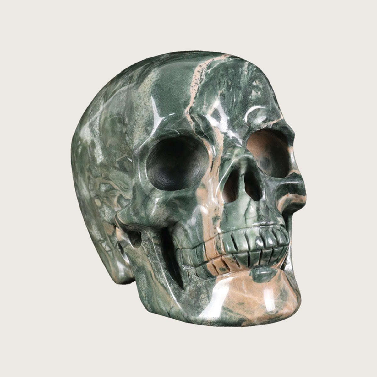 4.5" Nine Dragon Jade Crystal Skull Carving  #SKH45013