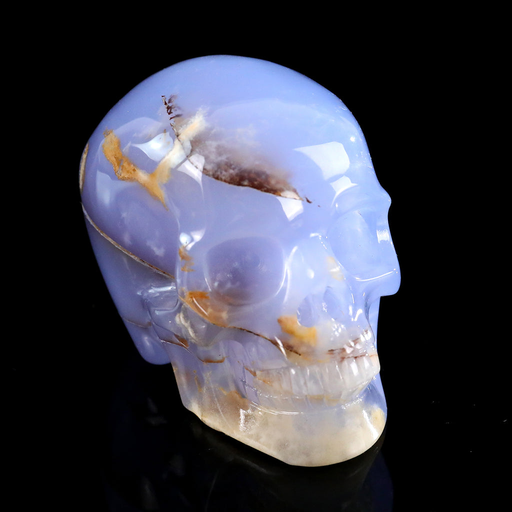 3.0" Blue Chalcedony Crystal Skull Carving  #SKH30105