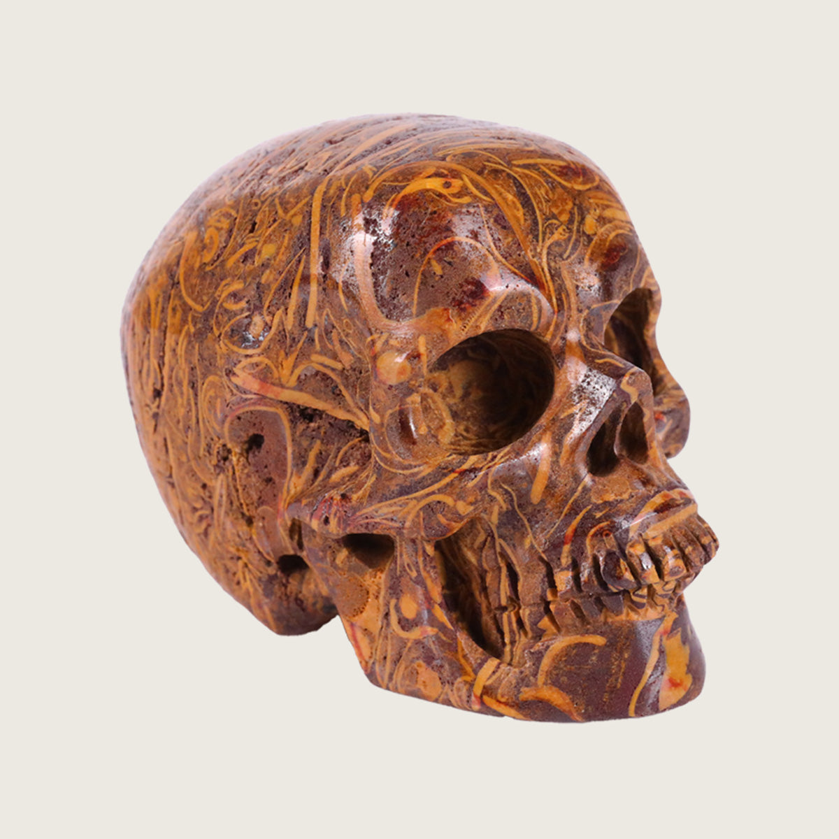 2.2" Elephant Skin Jasper Crystal Skull Carving  #SKH22031
