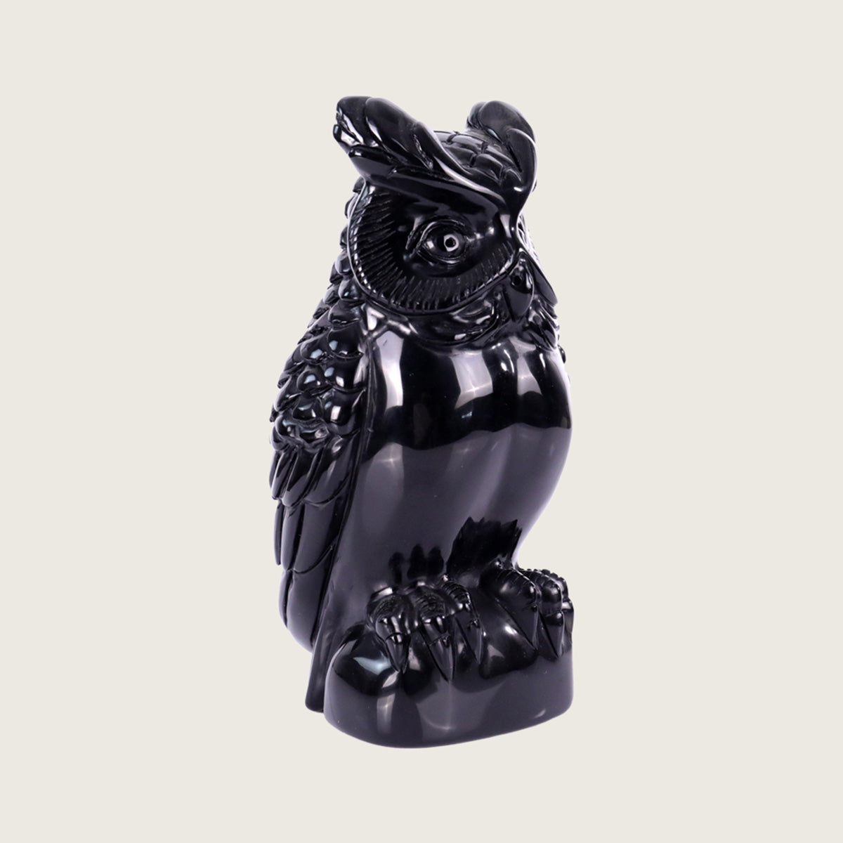 2.8" Black Obsidian Owl Carving  #CTC0052