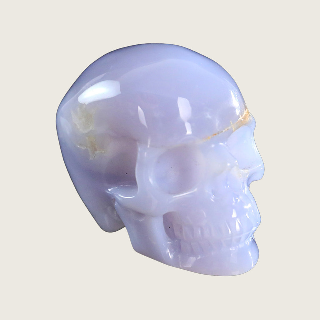 2.2" Blue Chalcedony Crystal Skull Carving  #SKH22046