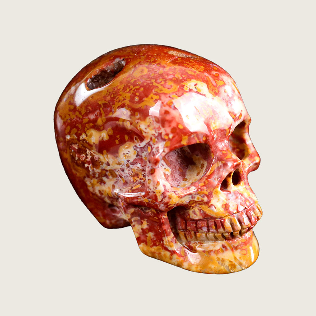 2.2" Agatized Coral Crystal Skull Carving  #SKH22043