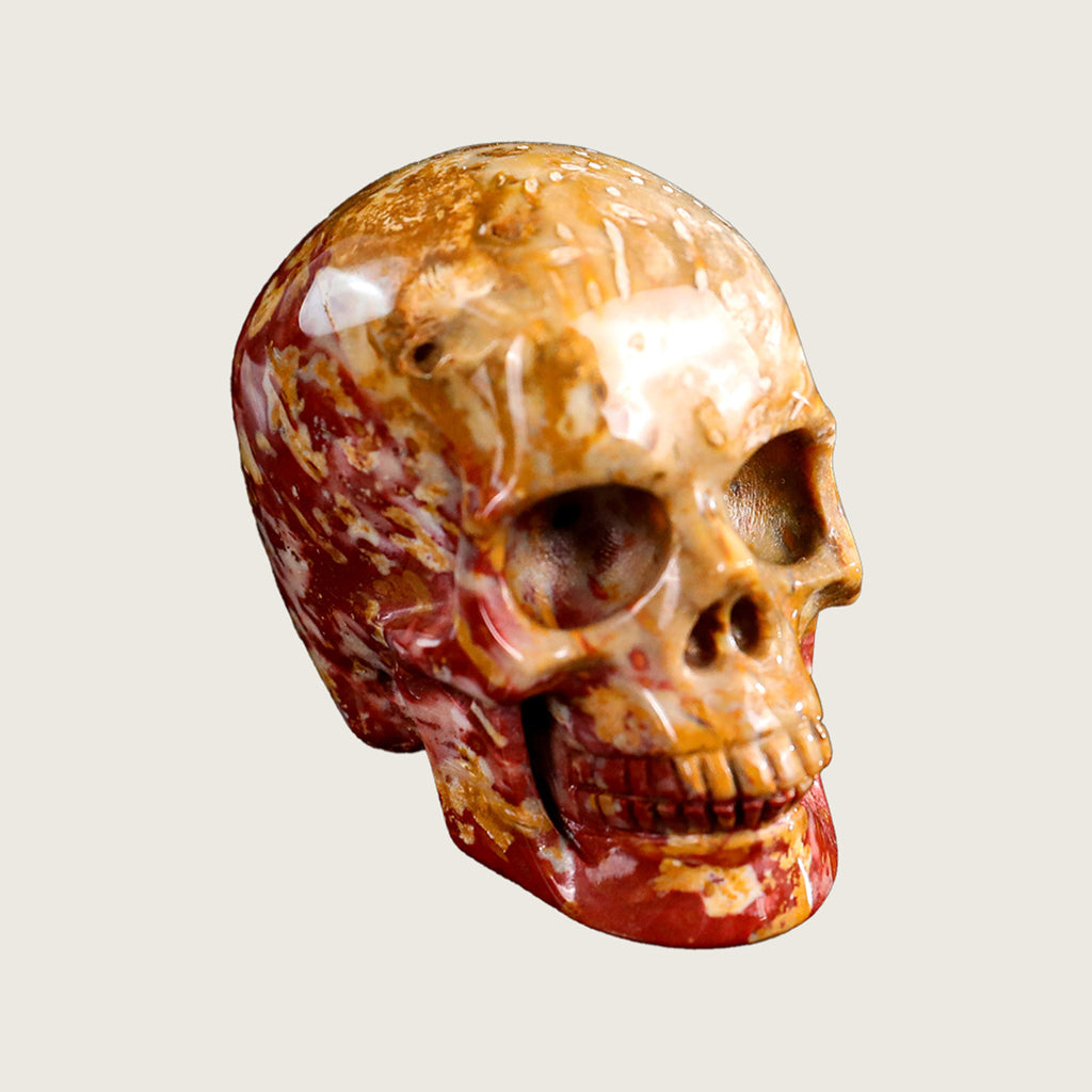 2.2" Agatized Coral Crystal Skull Carving  #SKH22041