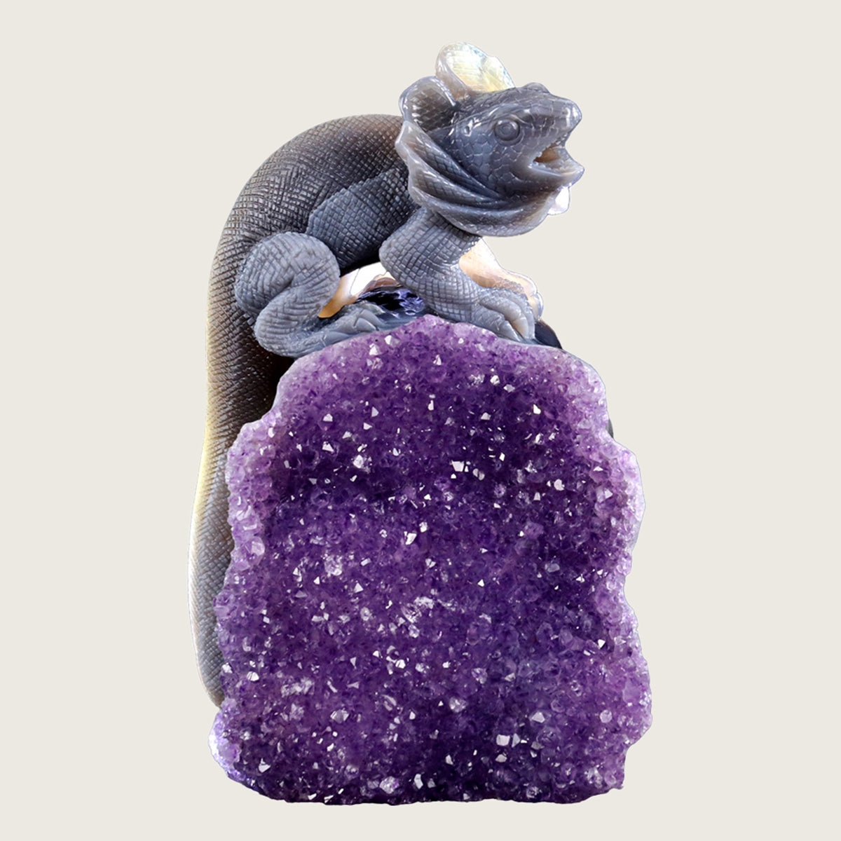 5.6" Druzy Agate Geode Carving  #GDC0010